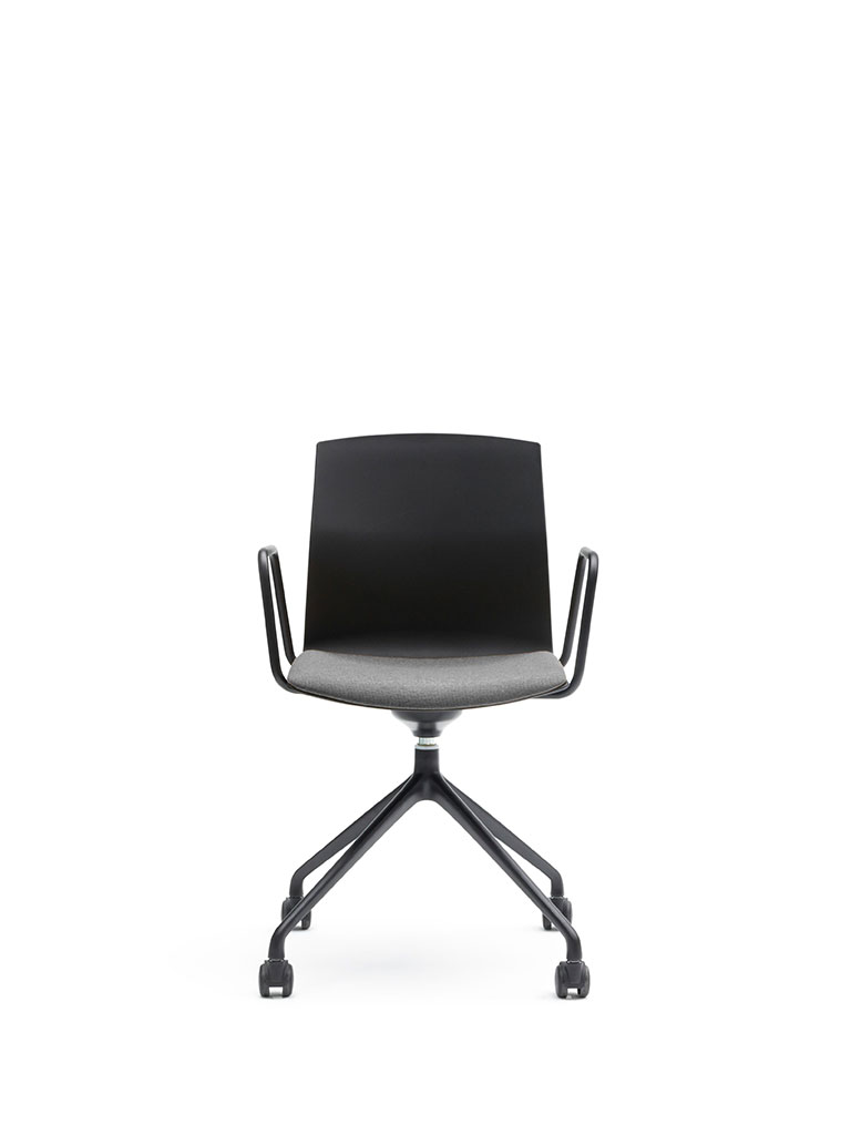 Kabi Swivel by AKABA | swivel chair with castors | armrests | upholstered seat