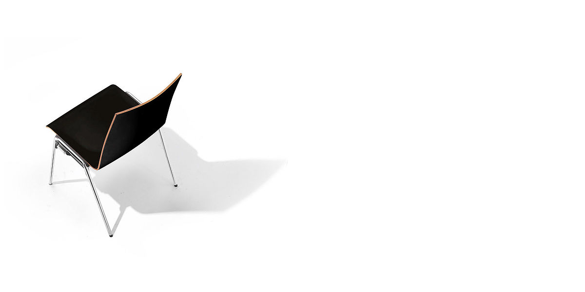 logochair four-legged chair | HPL shell, black