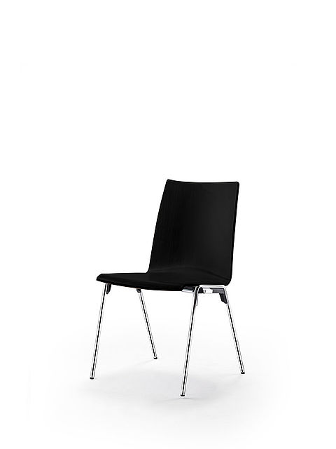 logochair four-legged chair | black stained shell
