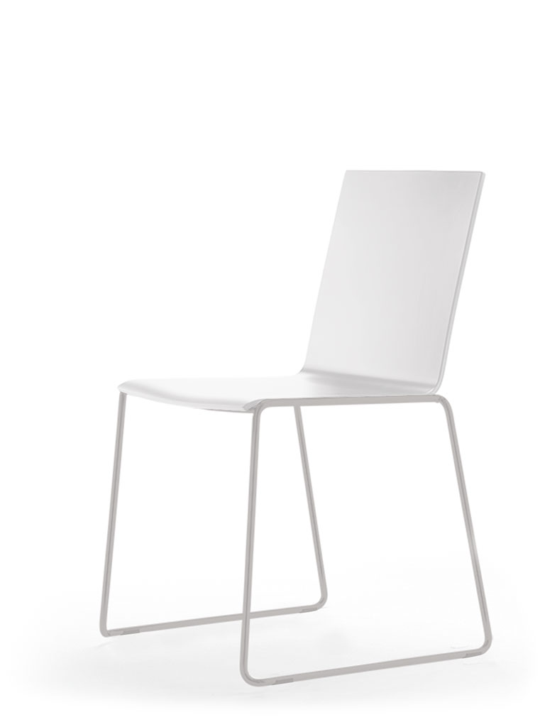 Eless skid-base chair | white version