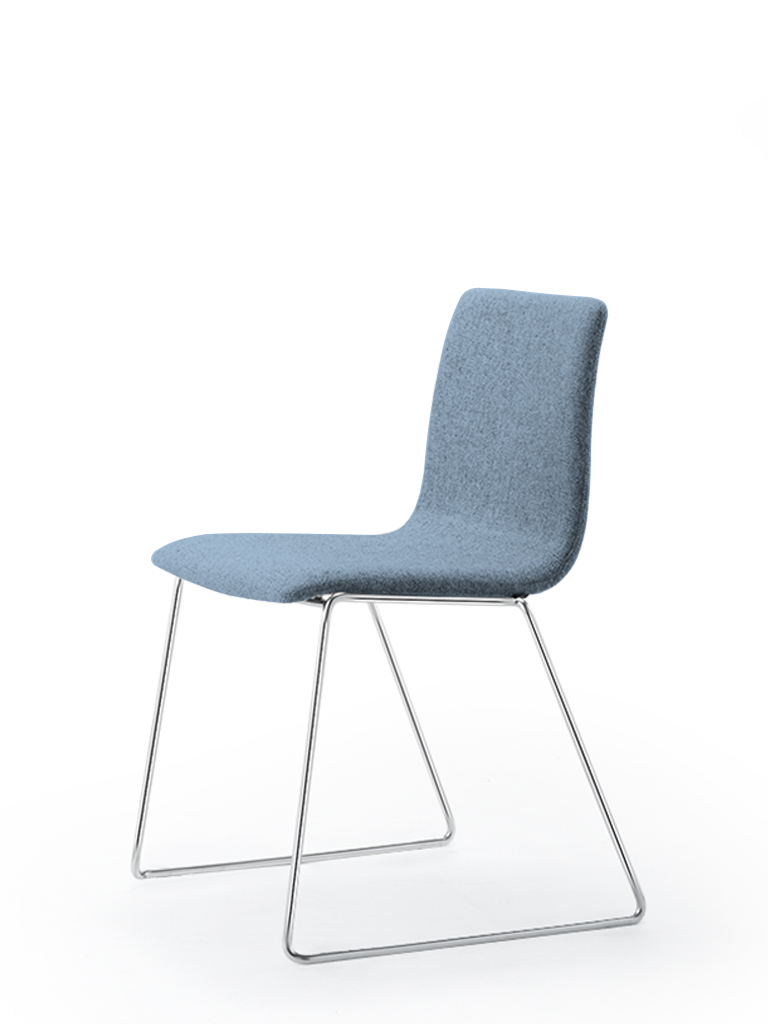 Eless s172 | skid-base chair | blue upholstery