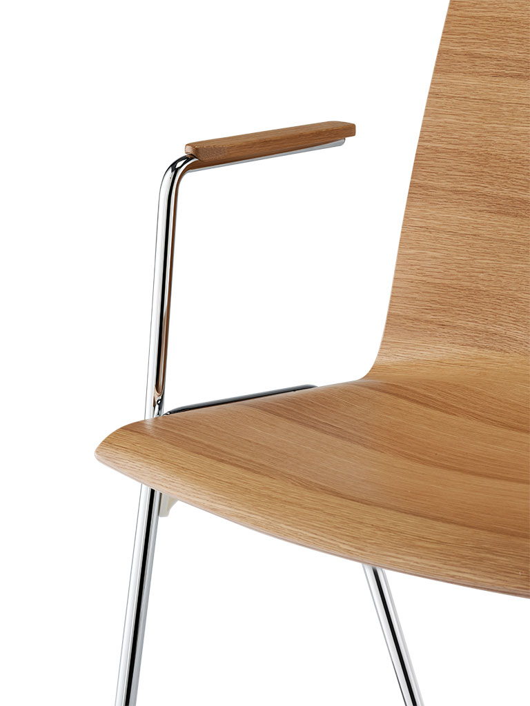 logochair four-legged chair | armrest with wood cover