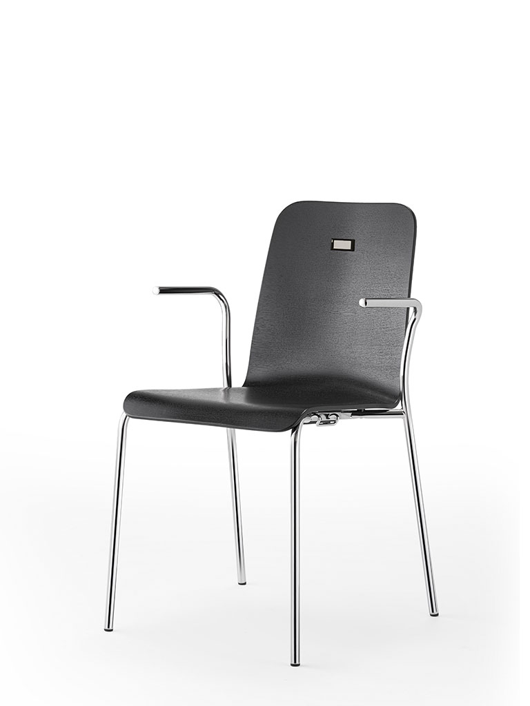 no.e | digital information and numbering system | integrated in four-legged chair aticon